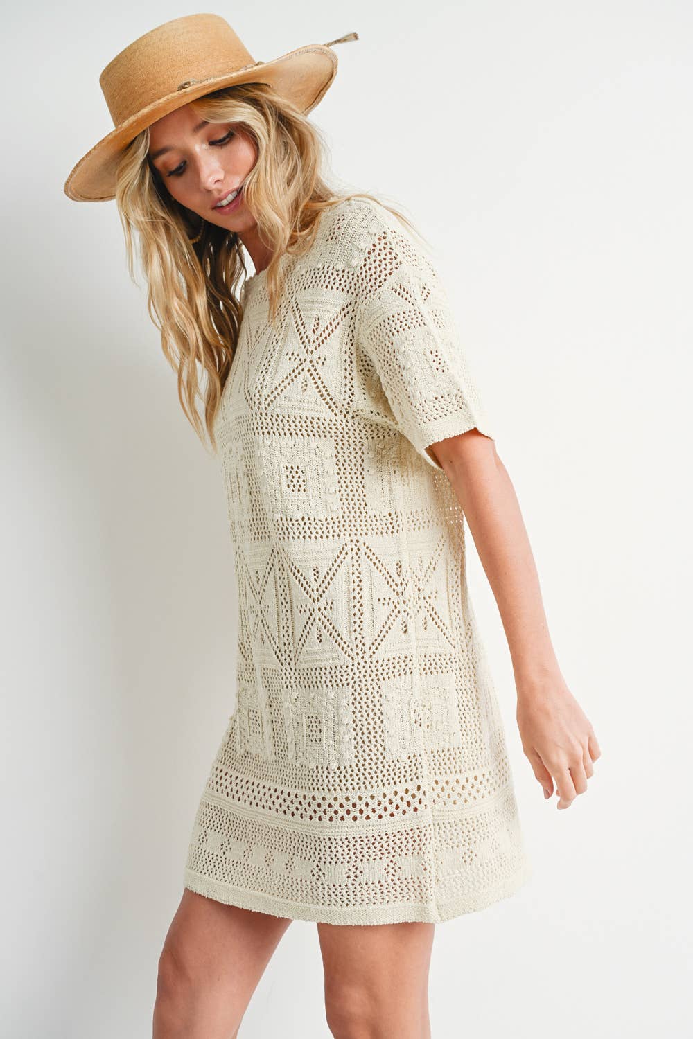 AZTEC KNIT SHIFT DRESS