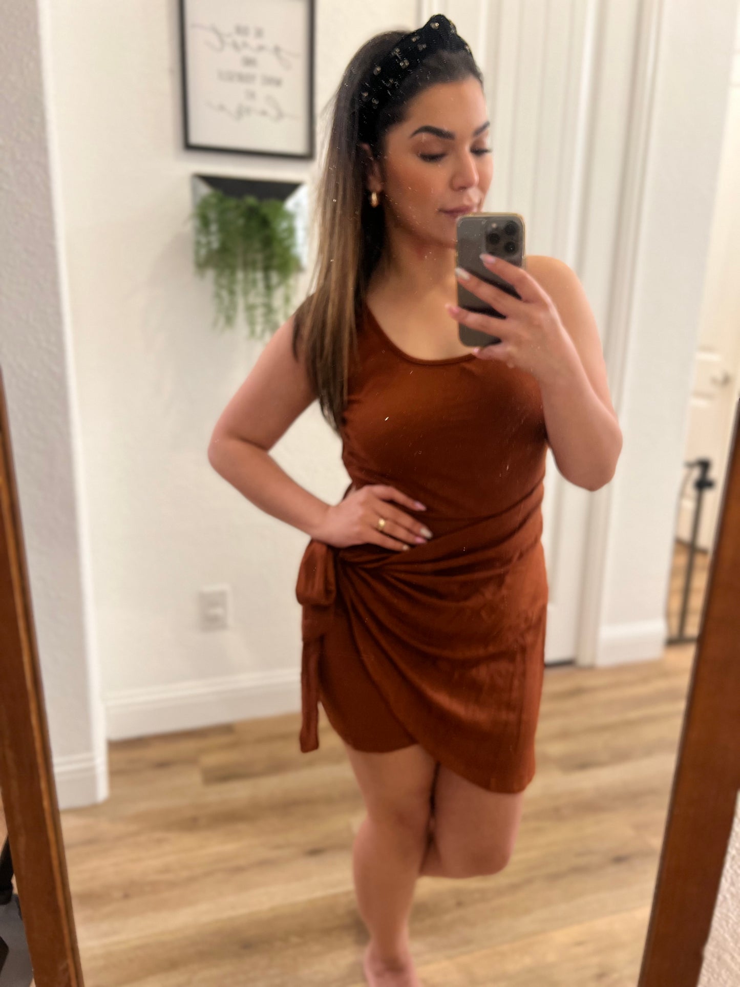 Side-Wrap Mini Dress