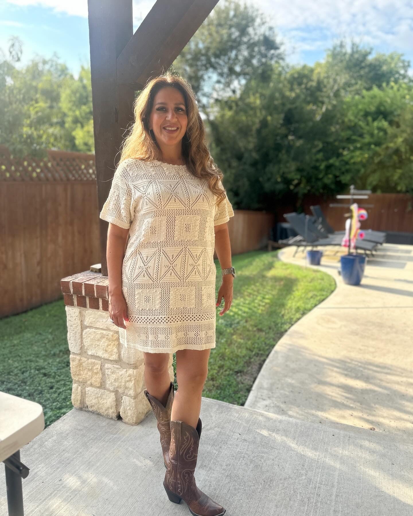 AZTEC KNIT SHIFT DRESS