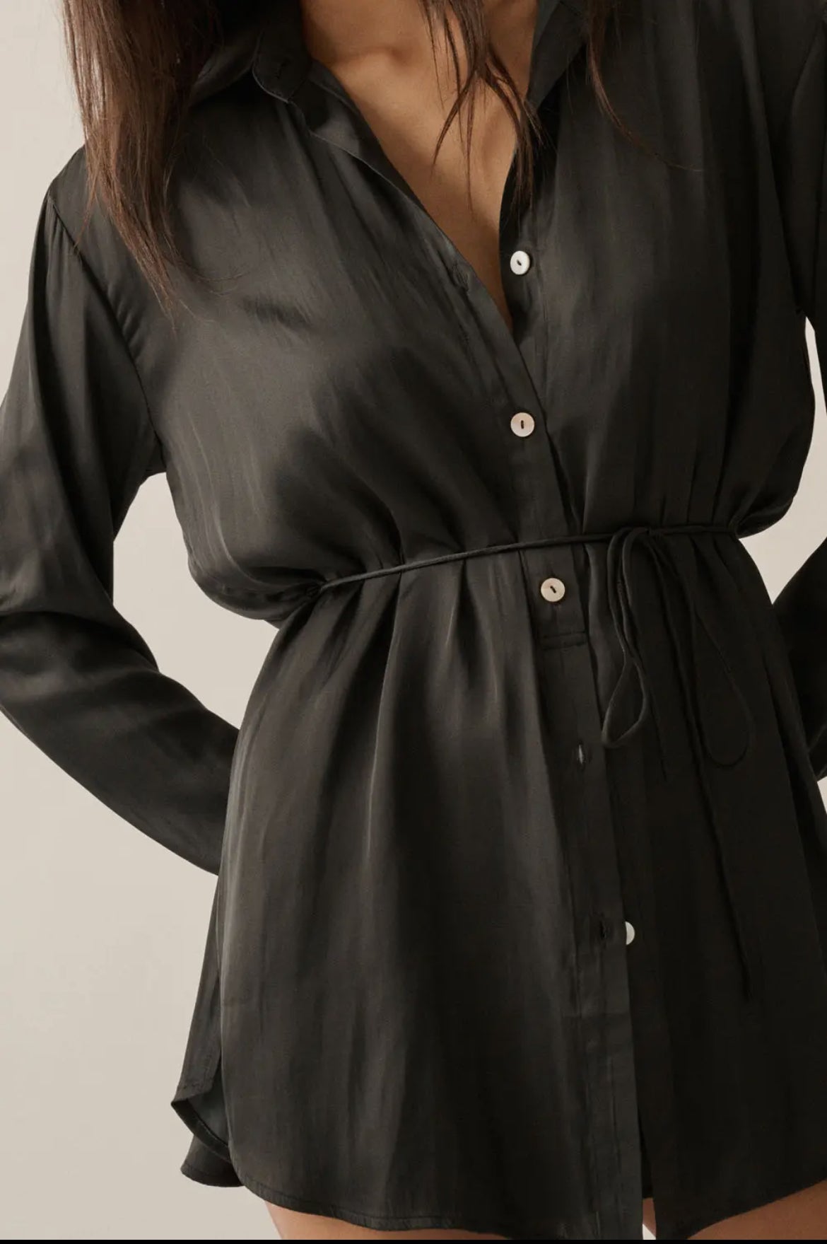 Solid Button Down High-Waisted Belt Shirt Romper