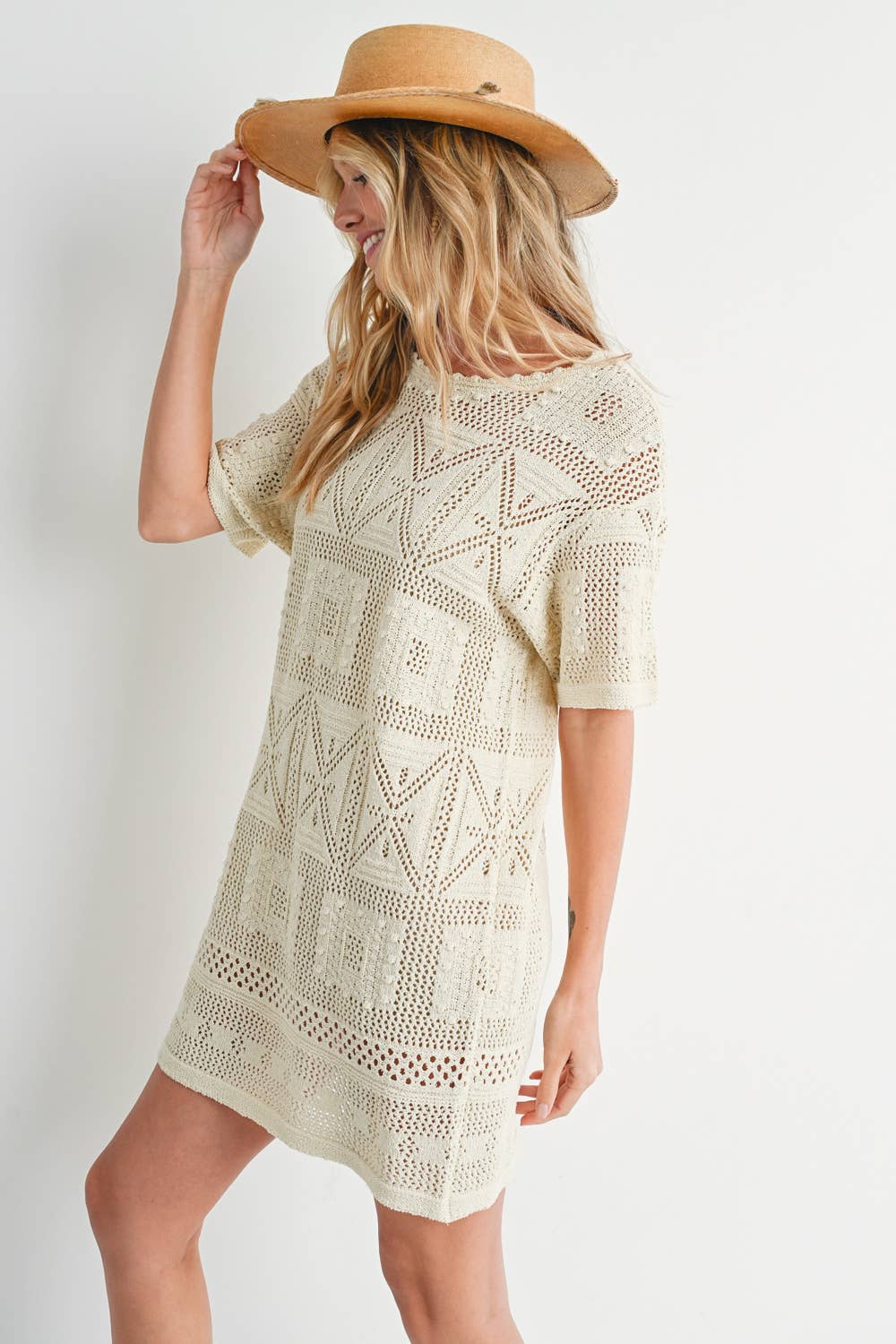 AZTEC KNIT SHIFT DRESS