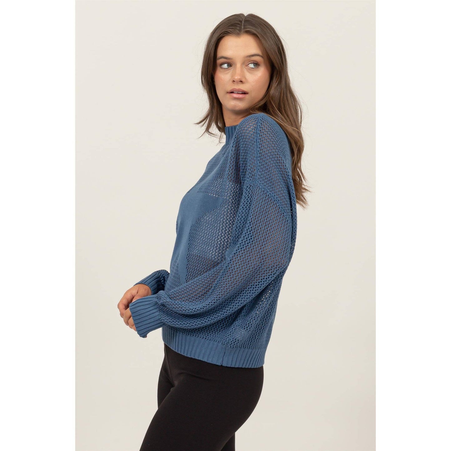 STAR PATTERN OPEN-STITCH SWEATER