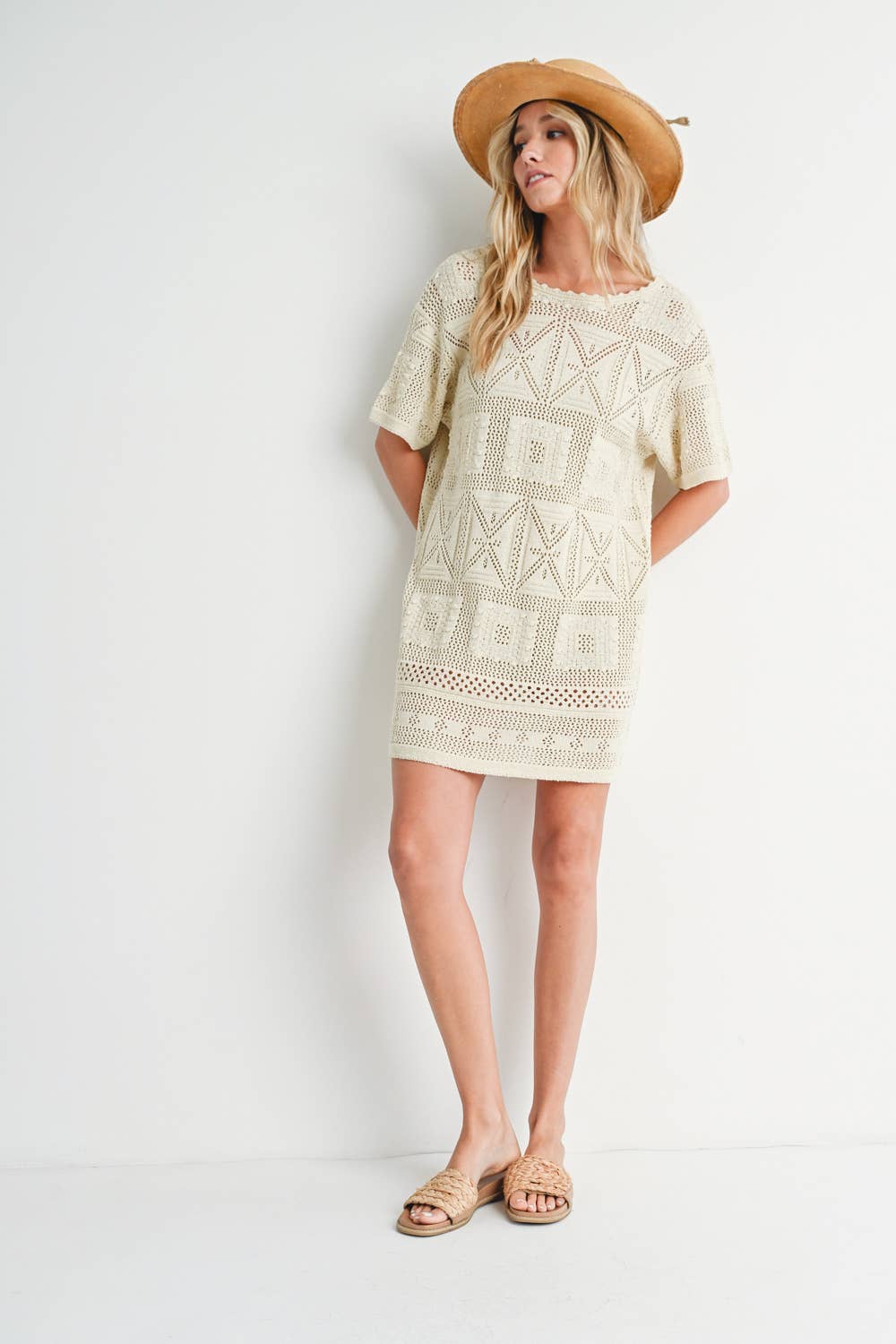 AZTEC KNIT SHIFT DRESS